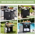 thumbnail image 6 of NUUK Outdoor Grill Cart with Storage, Portable Patio Kitchen Island Grill Table with Wheels, BBQ Cart Movable Pizza Oven Table Stand, 6 of 8