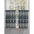 thumbnail image 3 of Tier Curtains 45 Inches Long, Black Teal Purple Southwestern Window Treatment Curtain Drapes, Modern Geometric Abstract Art Small Curtain Drapes for Bathroom Laundry Room, 27.5"x45", 2 Panels, 3 of 7