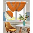 thumbnail image 3 of Waterfall Valances for Windows, Orange Kitchen Sheer Valance Curtains, Black Modern Geometric Abstract Art Aesthetics Rod Pocket Elegant Swag Valances for Living Room Bedroom, 47.2"x38.5", 3 Panel, 3 of 8