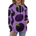 thumbnail image 3 of Dark Eggplant Pattern Regular Fit Hoodie, Sporty Pullover Hooded Sweatshirt for Men Women M, 3 of 6