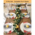 thumbnail image 4 of 15 Inch Round Placemats Set of 6, Christmas Poinsettia Non Slip Heat Insulation PP Table Mats, Xmas Floral Pine Cones Winter Washable Place Mats for Kitchen Dining Party Table Decor, 4 of 7
