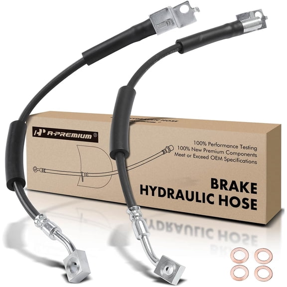 A-Premium Front Brake Hydraulic Hose Compatible with Jeep | for Cherokee, Comanche, Grand Cherokee, Grand Wagoneer, TJ, Wrangler, Wagoneer - Replace# 52008675AD(Set of 2)