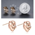 thumbnail image 3 of Leafael Wish Stone Stud Earrings with Silver Black Crystal, 18K Rose Gold Plated, 3 of 7