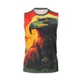 thumbnail image 6 of Lsque Hawaiian Style Bald Eagle Print Men's Cotton Blend Sleeveless Muscle Shirts (S-3XL)- Moisture Wicking, Odor Protection, UPF 30+,Small, 6 of 8