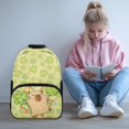 thumbnail image 2 of Yuyamidu Green Leaves Backpacks for Kids 8-10 Cute Capybara School Bag Pretty Primary School Bookbag Lightweight Children Backpacks for School 17 Inch Book Bag, 2 of 7
