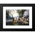 thumbnail image 2 of Jan Brueghel the Younger 24x17 Black Modern Framed Museum Art Print Titled - The Animals Entering Noah`S Ark (1630-1670), 2 of 5