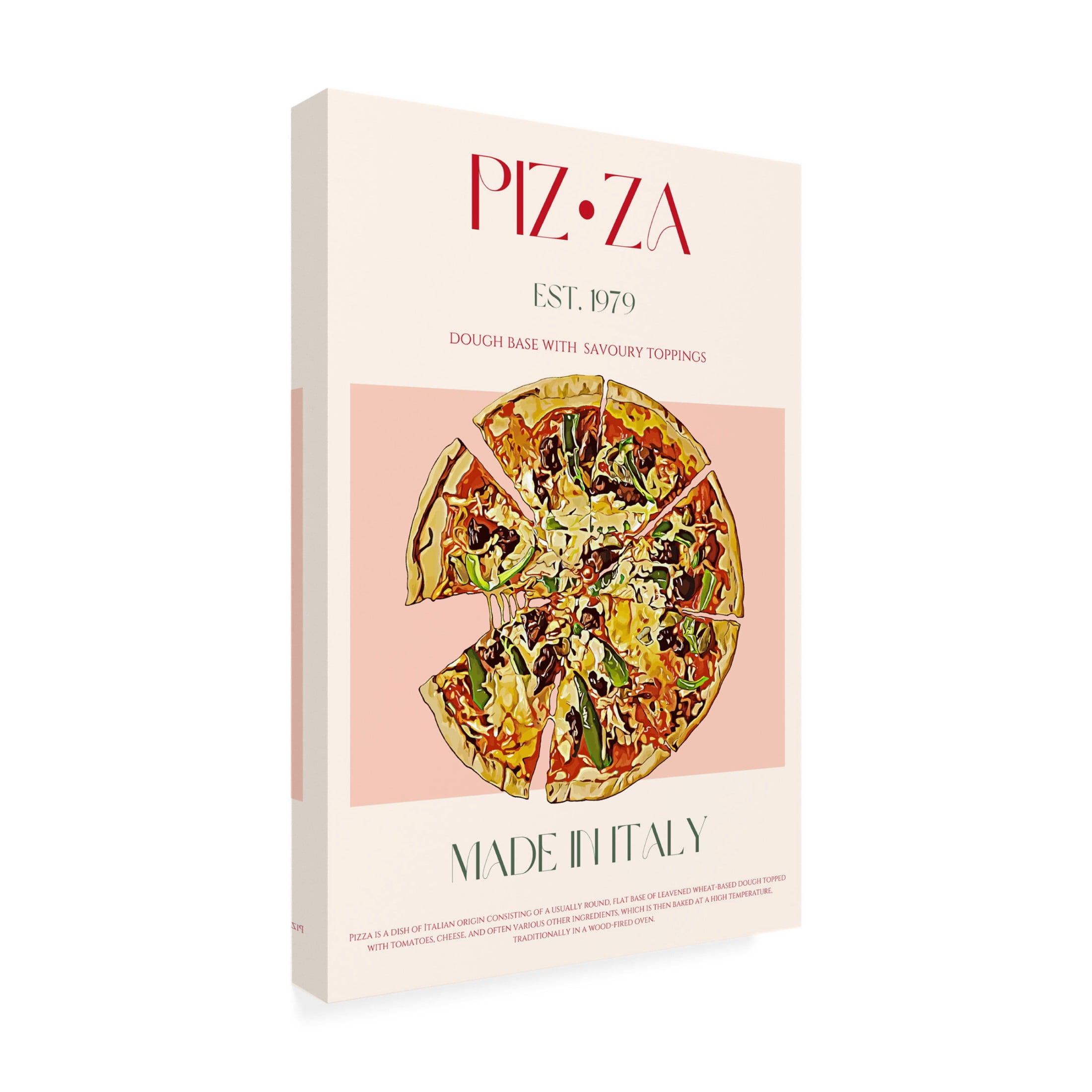 Canvas Wall Art - Nazma Khokhar 'Pizza' Wall Art for Living Room, Bedroom, or Office D?cor by Trademark Fine Art - 30 x 47 Inches