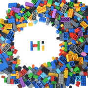 LIGHTALING Building Bricks 1000 Pieces Compatible with Legos Bulk Building Blocks in Random Color Mixed Shape, Includes 2 Figures
