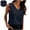 #397 Navy, variant on Felirenzacia Women's V Neck Tank Top, Butter Soft Solid Sleeveless Blouse with Pleated Back,Khaki,S