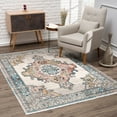 thumbnail image 1 of LaDole Rugs Traditional Paisley Design Persian Bordered Ikat Area Rug - Amazing 9x12 Room Decor Carpet for Living Room, Bedroom, Kitchen, and Office - Multicolor, 9x12 (9' X 12'5", 275cm x 380cm), 1 of 11