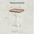 thumbnail image 4 of COZAYH Rustic Farmhouse Cottage Core Accent End Table, Natural Tray Top Side Table Nightstand for Family, Dining Room Living Room, Small Spaces, Handcrafted Finish, Modern, 19" L x 19" W x 25" H, 4 of 7