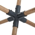 thumbnail image 5 of 6", 4"H Brown Wood Jack Sculpture with Black Metal Centers, by DecMode (2 Count), 5 of 9