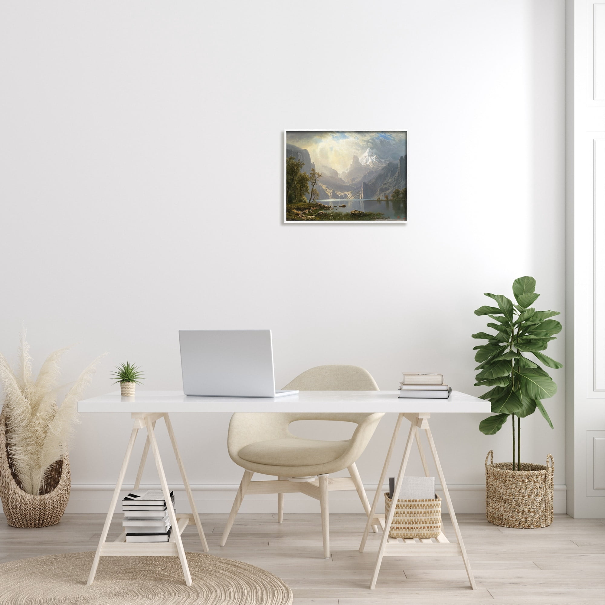Stupell Industries American Landscape Classic Albert Bierstadt Luminous Painting Painting White Framed Art Print Wall Art, Design by one1000paintings