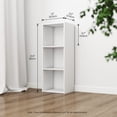 thumbnail image 2 of HOMLUX Luder 3-Tier Cube 31.5" Bookcase, Wood Storage Shelf, Small Bookshelf for Home Office & Bedroom, White, 2 of 10