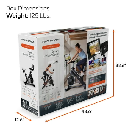 ProForm Carbon CX Exercise Bike with 3 Lb Dumbbell Set and 30-Day iFIT Membership