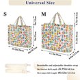 thumbnail image 2 of FORMRS Womens Corduroy Tote Bag Crossbody Shoulder Purse Handbag with Detachable Strap, Colorful Cartoon Flowers, 2 of 7