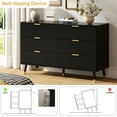 thumbnail image 2 of YouTrend 6 Drawer Dresser with Metal Handles Modern Fluted Wood Dresser Adult Storage Chest of Drawers for Bedroom Living Room Hallway,Black, 2 of 12