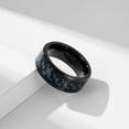 thumbnail image 5 of Black Gold Plated Carbon fibre 8mm Tungsten Carbide Mens Ring Men Wedding Band Man Ring, 5 of 5