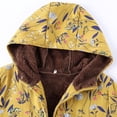thumbnail image 4 of Scyoekwg Womens Jackets Winter Casual Loose Trendy Ethnic Print Jacket Long Sleeve Coat Winter Warm Coat Plush Jacket Pocket Button Hooded Coat (#B01=Yellow,M), 4 of 6