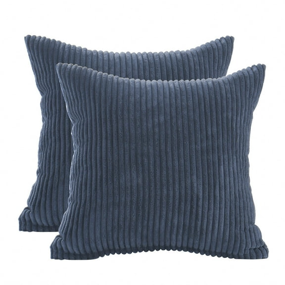 Unique Bargains 18" x 18" Blue Microfiber Decorative Pillow Case 2 Count