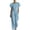 Light Blue, variant on Two Piece Sets for Women Ruffle Short Sleeve Crew Neck Solid Color Top & High Waist Wide Leg Pants Daily Comfy Fashion Casual Matching Sets Clothing