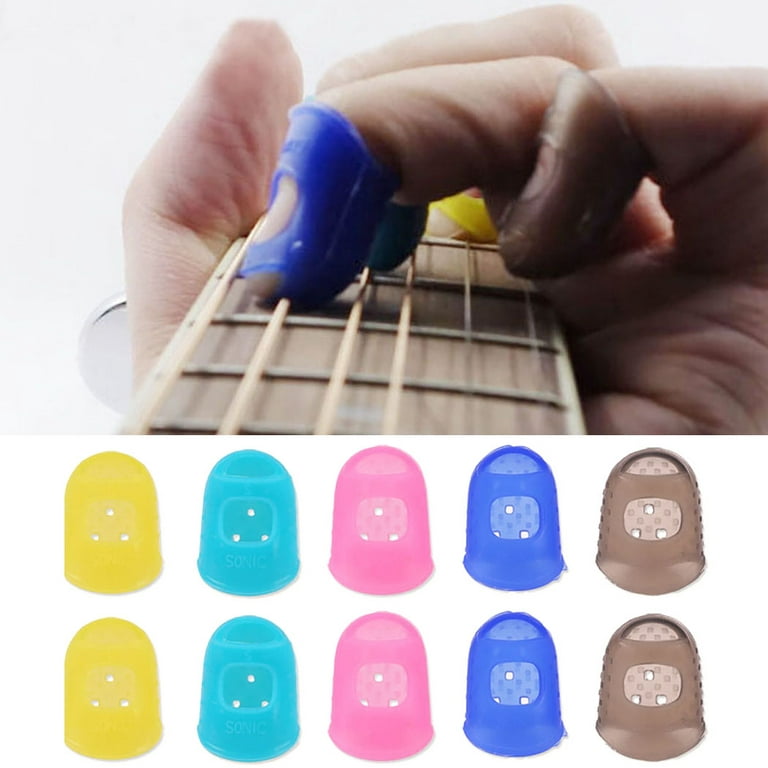 15 Pcs Silicone Guitar Fingertip Protectors Ukulele Finger Guard