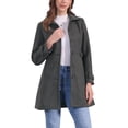 thumbnail image 1 of Abrigo largo clásico de invierno de una sola botonadura para mujer INSPIRE CHIC con bolsillos L gris oscuro, 1 of 6