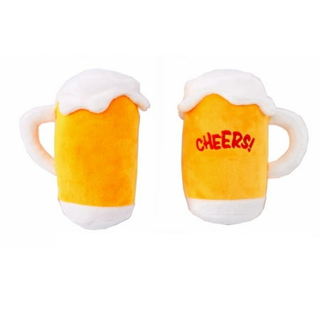 Dog Toys, Plush Squeaky Beer Bottle Beer Glass Shape Dog Toy Creative