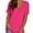 Hot Pink, variant on Womens Summer Tops Short Sleeve Casual Shirts Floral Tee Trendy Basics V Neck Plain Tshirt