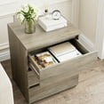thumbnail image 6 of Homfa 3 Drawers Nightstand Set of 2, Small Sofa Table, Wooden Storage Cabinet for Living Room, Gray Finish, 6 of 8