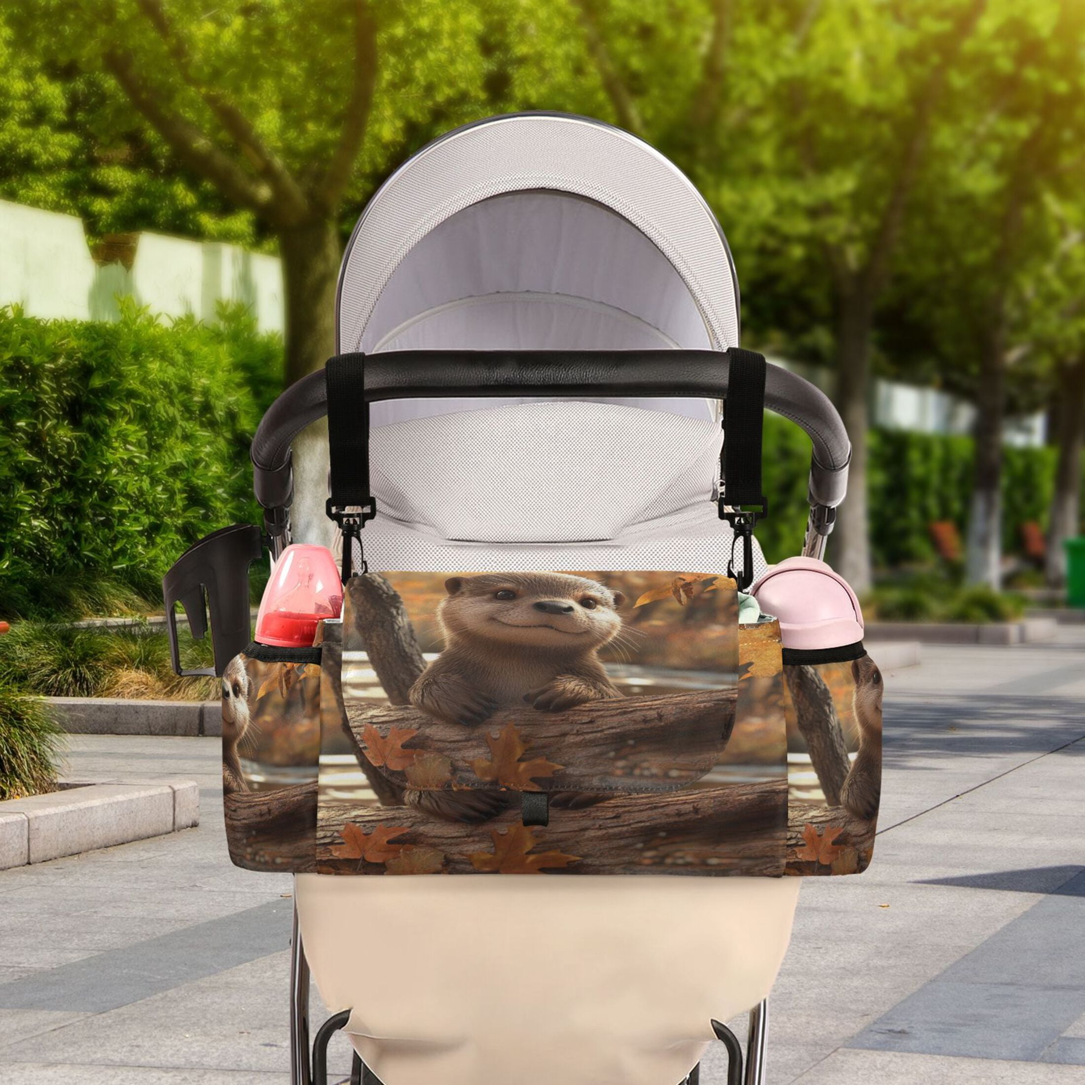 DIXRUYEE Stroller Organizer Cute Wilderness Explorer Printed