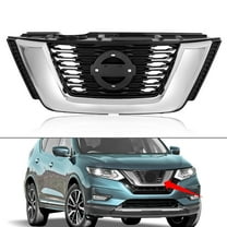 KOJEM Front Upper Grille for 2017-2020 Nissan Rogue 623106FL0B NI1200281 Bumper Radiator Hood Grill Assembly