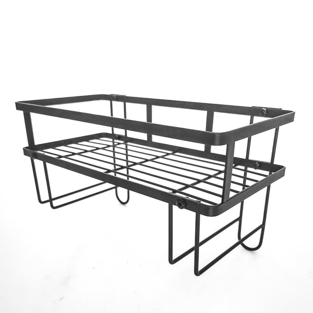 Godboat Bathroom Organizers & Storage - Above Toilet Storage, Bathroom Shelf with 2 Hooks, Wall Mounted Toilet Shelf, Behind & Above Toilet Organizer, Gift for a Lady (Black)