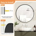 thumbnail image 6 of Kadyn Wall Mirrors, Vanity Mirror, Wall Mounted Vanity Mirrors,24 Inch Black Circle Bathroom Mirror with Explosion-proof Film, 6 of 9