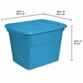 thumbnail image 2 of Sterilite 68 Liter Tote, Plastic Storage Bin with Snap-on Lid, Stackable, Aqua Blue, 2 of 5