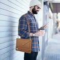 thumbnail image 3 of Handbag Case for iPad Air 13" M2 2024/iPad Pro 12.9 2022/2021/2020/2018 with Pencil Holder,Folio Stand PU Leather Crossbody Shoulder Hand Strap Card Pockets Magnetic Envelope Wallet Cover,Brown, 3 of 7