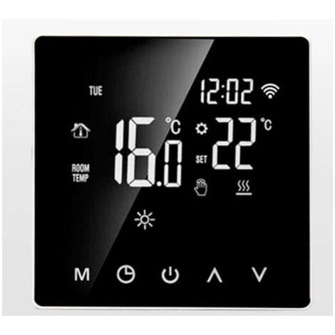 Pantalla táctil LCD programación semanal termostato inteligente 16A calefacción por suelo radiante caldera montada en la pared termostato de calefacción por suelo eléctrico 86 86 fuente de 40 mm