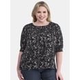 thumbnail image 2 of Terra & Sky Women's Plus Size Smocked Blouse, Sizes 0X-5X, 2 of 5