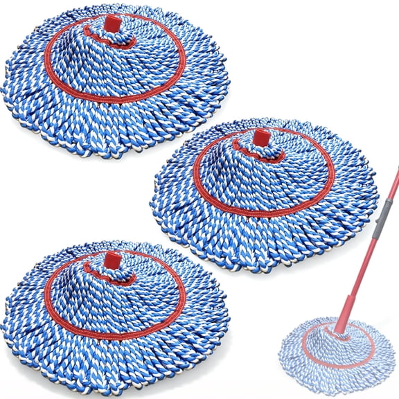 Home Times 3 Pack Microfiber Twist Mop Refills Compatible with O-Cedar MicroTwist MAX Mop, Hands-Free Wringing Replacement Heads for Home Floor