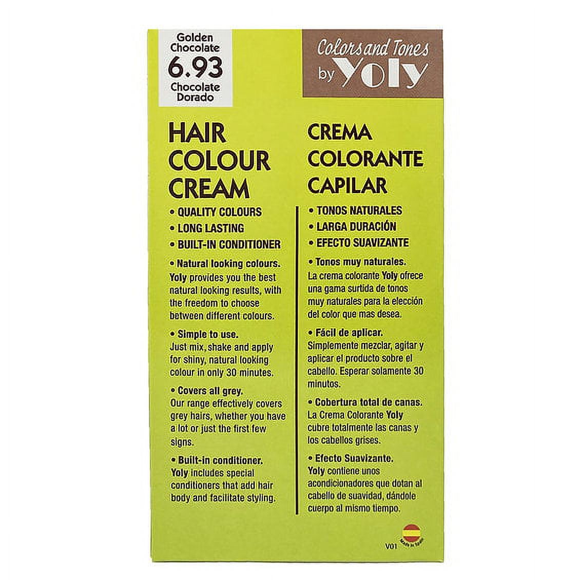 Yoly Shine Permanent Hair Color Cream 6.93 Golden Chocolate