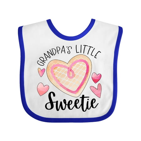

Inktastic Grandpa s Little Sweetie with Pink Heart Cookie Gift Baby Boy or Baby Girl Bib