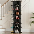 thumbnail image 2 of SpaceAid Rotating Shoe Rack Tower 7 Tier, Display Lazy Susan, Black, 23.2"D x 23.2"W x 63"H, 2 of 6