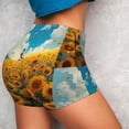 thumbnail image 2 of Sikiie Clear Sky Sunflower Print Workout Shorts Women Scrunch Butt Gym Shorts Seamless High Waist Tummy Control Yoga Biker Athletic Shorts, 2 of 5