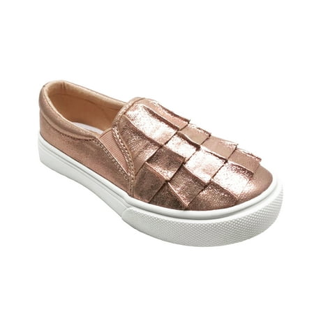 Wonder Nation Girls' Casual Ruffle Slip On (Best Girl Shoes In The World)