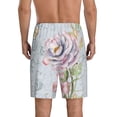 thumbnail image 3 of Bixox Men's Vintage Rose printed lightweight casual shorts, soft sleep shorts with pockets., 3 of 7