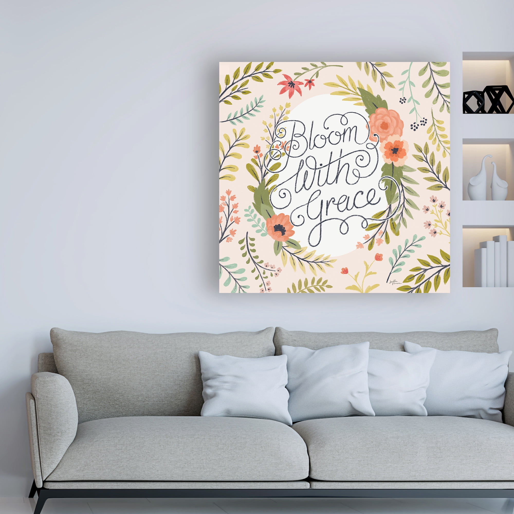 Trademark Fine Art 'Retro Garden II - Bloom with Grace Pale Blush' Canvas Art by Janelle Penner