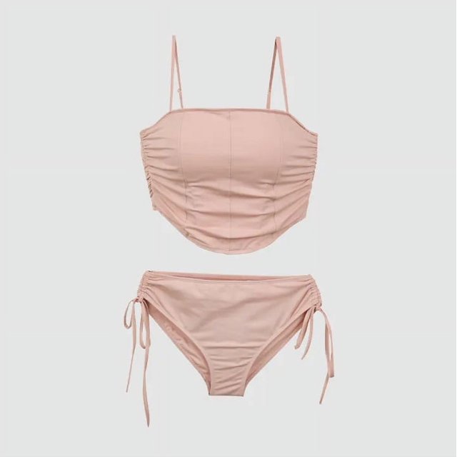 Traje de baño de vacaciones tipo bikini impulsado por el viento puro para mujer, estilo dividido para adolescentes.