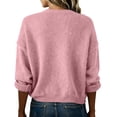 thumbnail image 4 of Women's Fashionable Casual Knitted Top Solid-Colour Long-Sleeved Cardigan Jacket with Button Front for Women's Casual Fashion and Apparel,Pink,2XL, 4 of 4