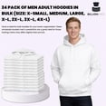 thumbnail image 2 of BILLIONHATS 24 Pack of Wholesale Hoodie Sweatshirts, Men's Women's Unisex Hoodies Cotton Blend, Bulk Adults Sweatshirt, Homeless Donation WHITE SIZE X-LARGE, 2 of 7