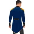 thumbnail image 2 of YEAHDOR Mens Halloween Circus Ringmaster Costume Fringe Velvet Jacket Showman Tuxedo Tailcoat with Bow Tie Dark Blue M, 2 of 7